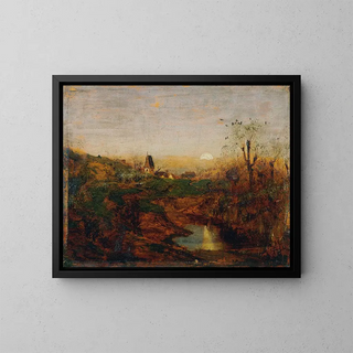 Franz Hoffmann von Fallersleben - Abenddmmerung in Moorlandschaft.webp