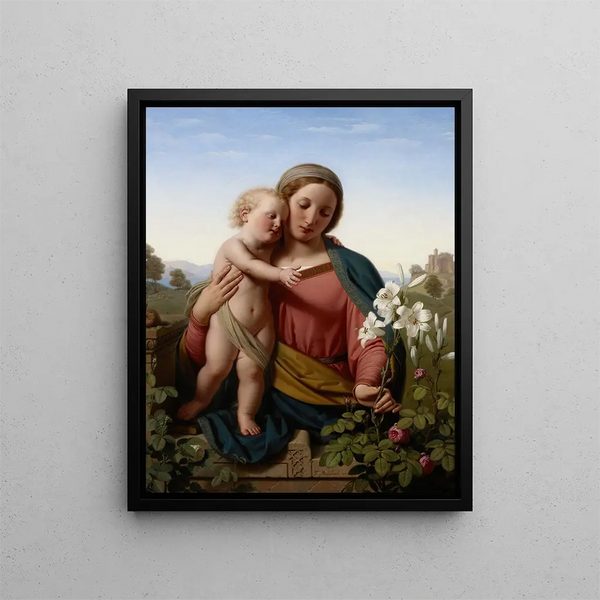 Vierge à l'Enfant - Franz Ittenbach — inramlat konstverk på väggen