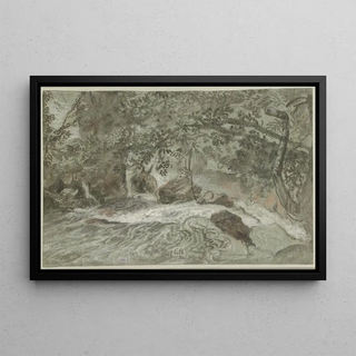Franz Joachim Beich - Rapids with Overhanging Branches verso.webp