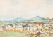 utsikten över Salzburg, Salzach-floden i förgrunden med det gamla Saint-Jean-sjukhuset, Saint-Jean-kyrkan och Mlleggertor - Franz Kulstrunk — vy av konstverket