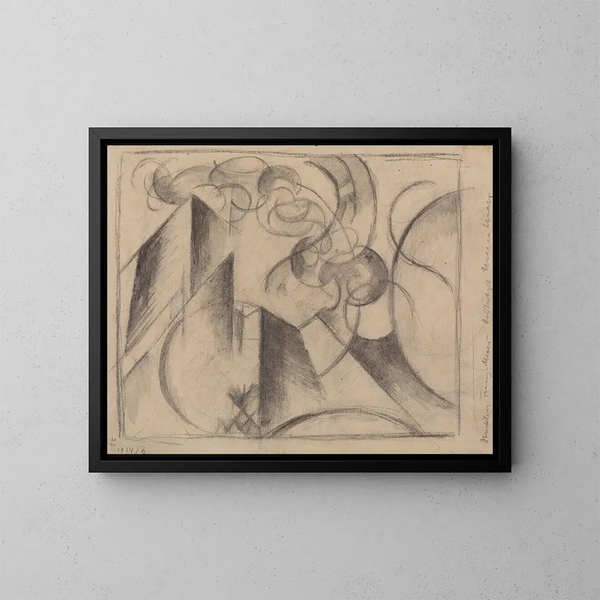Abstrakt teckning - Franz Marc — inramlat konstverk på väggen