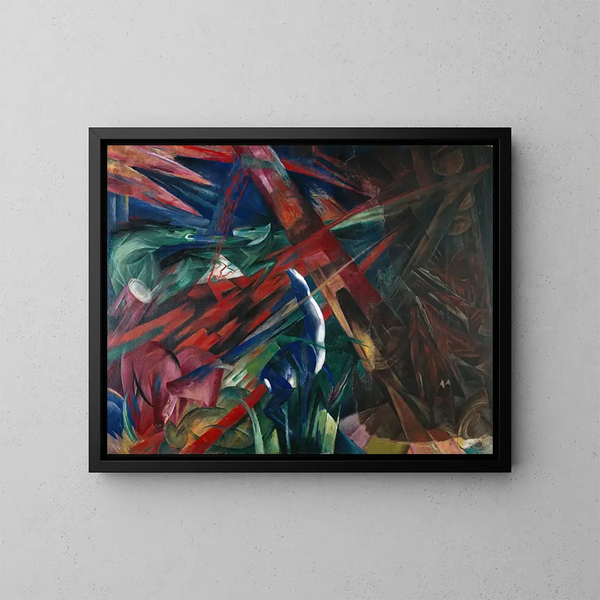 Destins animaux. Träden har visat sina årsringar, djuren sina vener - Franz Marc — inramlat konstverk på väggen