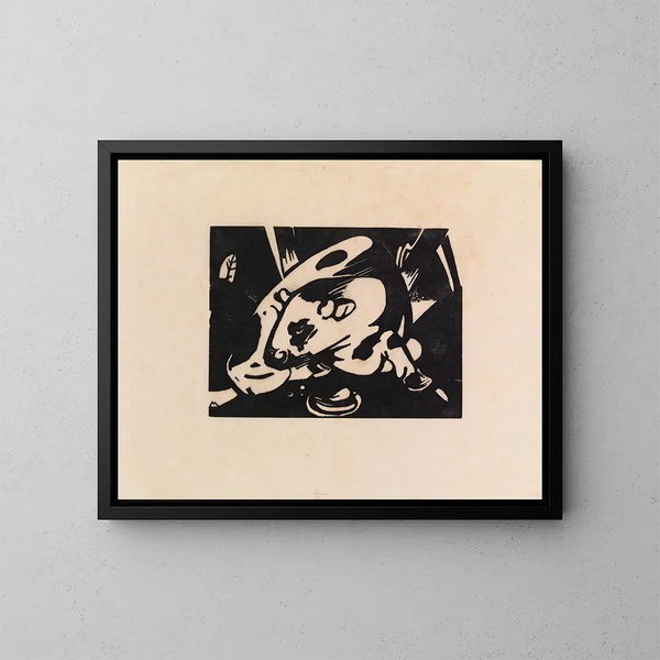 Tjur - Franz Marc — inramlat konstverk på väggen
