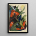 Quatre renards - Franz Marc — inramlat konstverk på väggen