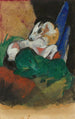 det gröna och vita hästen - Franz Marc — vy av konstverket