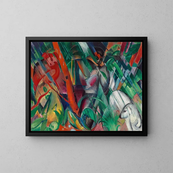 Under regnet - Franz Marc — inramlat konstverk på väggen