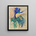 Mandrill - Franz Marc — inramlat konstverk på väggen