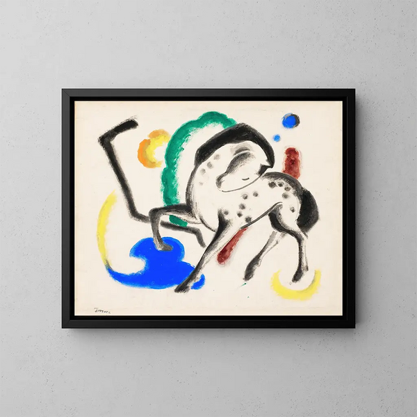Häst - Franz Marc — inramlat konstverk på väggen