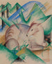 Cerf rouge - Franz Marc — vy av konstverket