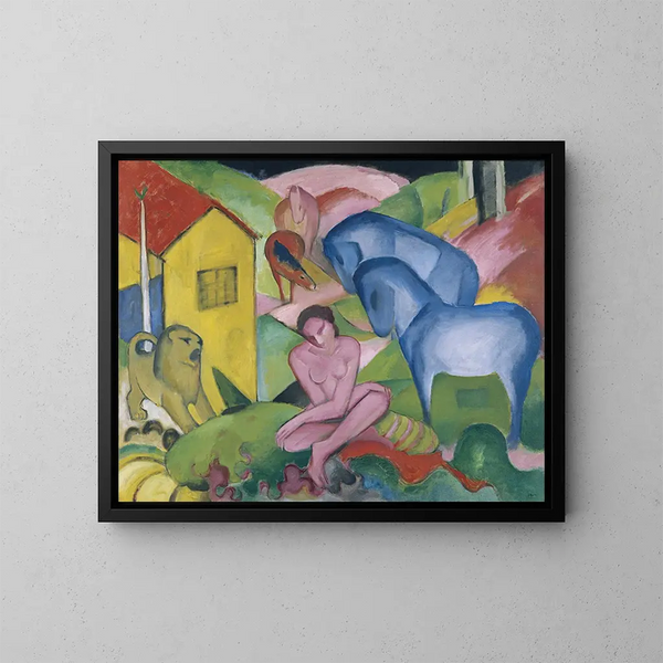 Le Rêve - Franz Marc — inramlat konstverk på väggen