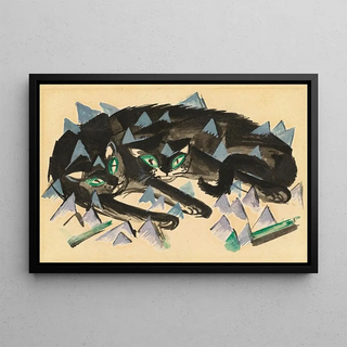Franz Marc - Zwei liegende schwarze Katzen.webp