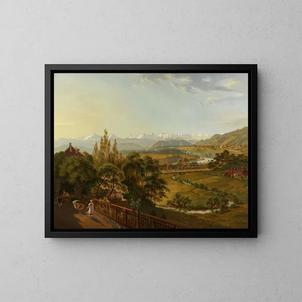 Vue de la Petite Terrasse sur les Alpes - Franz Niklaus König — inramlat konstverk på väggen