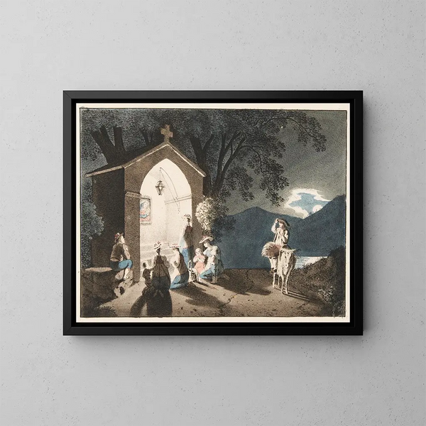 La prière du soir - Franz Niklaus König — inramlat konstverk på väggen