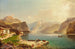 Vue du lac Achensee depuis la Scholastika vers Pertisau - Franz Richard Unterberger — vy av konstverket