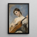 La joueuse de guitare - Franz Russ le Jeune — inramlat konstverk på väggen