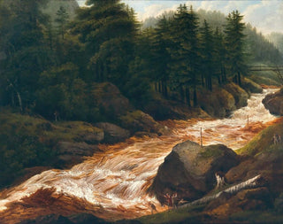 Franz Scheyerer - Loggers at a Mountain Torrent.webp