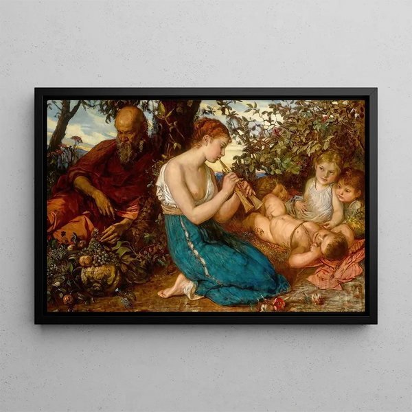 Franz Seraph Russ - Girl playing The Greek Double Pipe.webp