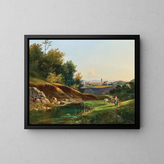 Franz Steinfeld - A View of Perchtoldsdorf near Vienna.webp