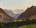 Vue du massif du Dachstein depuis l'Alpenhotel Wasnerin à Bad Aussee - Franz Steinfeld — vy av konstverket