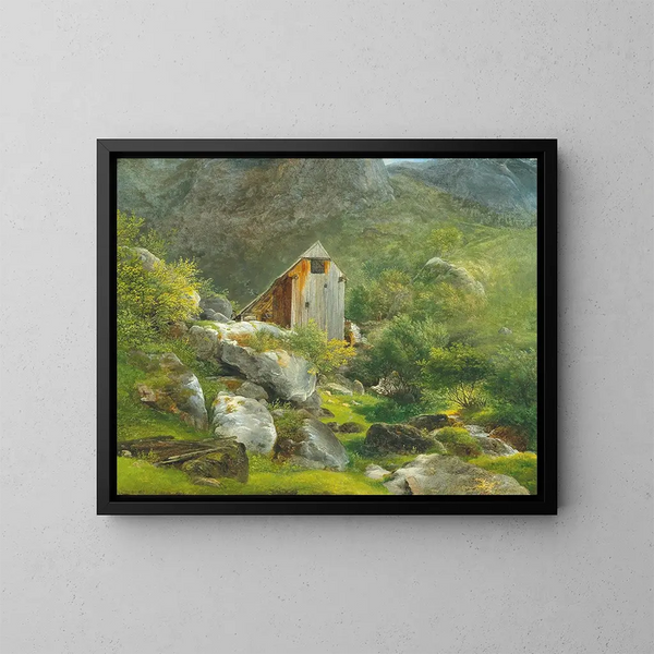 Moulin de montagne - Franz Steinfeld — inramlat konstverk på väggen
