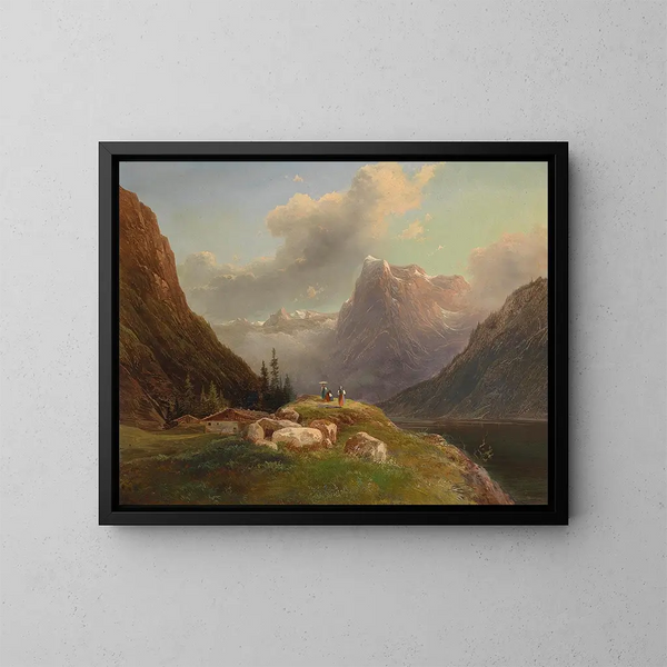 Salzkammergut - Franz Steinfeld — inramlat konstverk på väggen