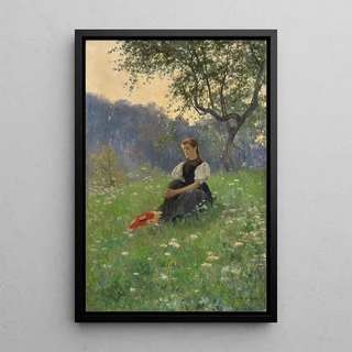 Franz Xaver Grel - Gutach Woman in a Meadow.webp