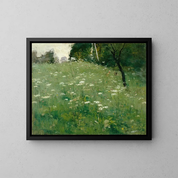 Prairie avec des fleurs - Franz Xaver Grell — inramlat konstverk på väggen