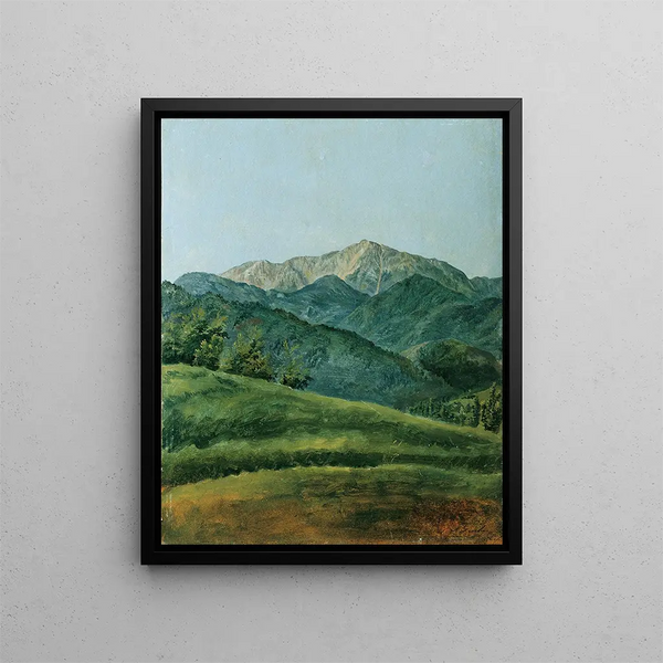 La montagne enneigée - Franz Xaver Gruber — inramlat konstverk på väggen