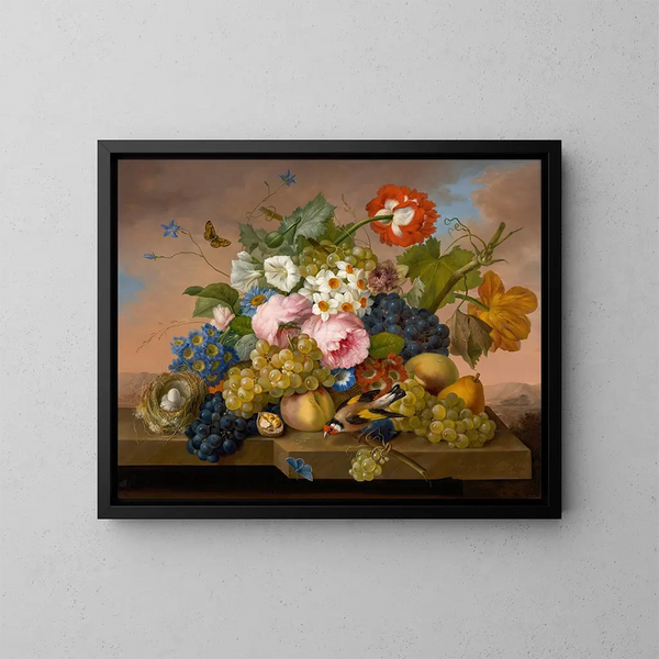 blomsterstilleben - Franz Xaver Petter — inramlat konstverk på väggen