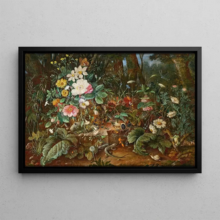 Franz Xaver Pieler - A Forest Floor with a Frog a Lizard and a Snail.webp