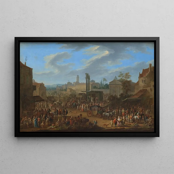 Franz de Paula Ferg - Jahrmarkt mit Tempel und Maibaum.webp