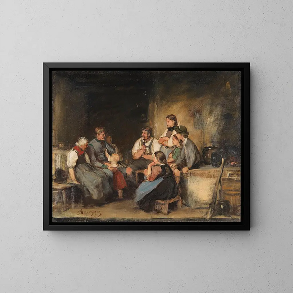 L'esquisse du vacancier - Franz von Defregger — inramlat konstverk på väggen