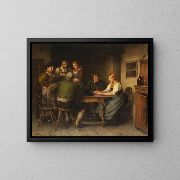 La publicité - Franz von Defregger — inramlat konstverk på väggen