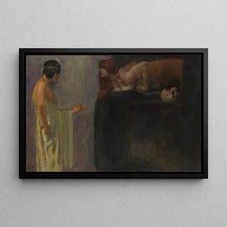 Franz von Stuck - Oedipus solves the mystery of the Sphinx.webp