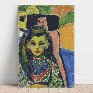 Fränzi devant une chaise sculptée - Ernst Ludwig Kirchner