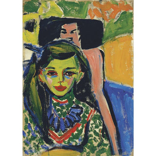 Fränzi devant une chaise sculptée - Ernst Ludwig Kirchner
