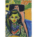 Fränzi framför en skulpterad stol - Ernst Ludwig Kirchner — visat i en interiör