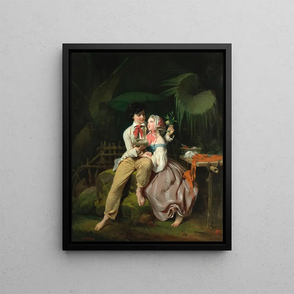Paul och Virginie - Frédéric-Henri Schopin — inramlat konstverk på väggen