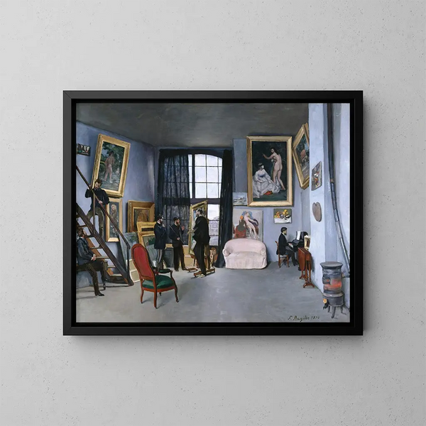 Le Studio de Bazille - Frédéric Bazille — inramlat konstverk på väggen