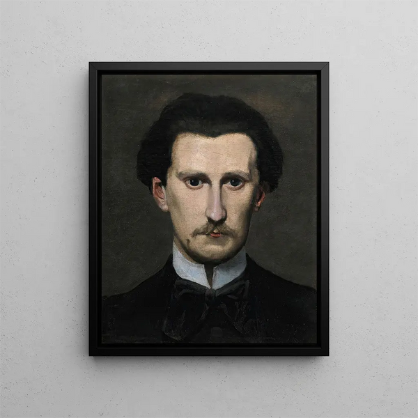 Fragment av porträttet av Edmond Maître - Frédéric Bazille — inramlat konstverk på väggen