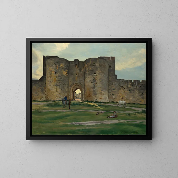 Porte de la Reine i Aigues-Mortes - Frédéric Bazille — inramlat konstverk på väggen