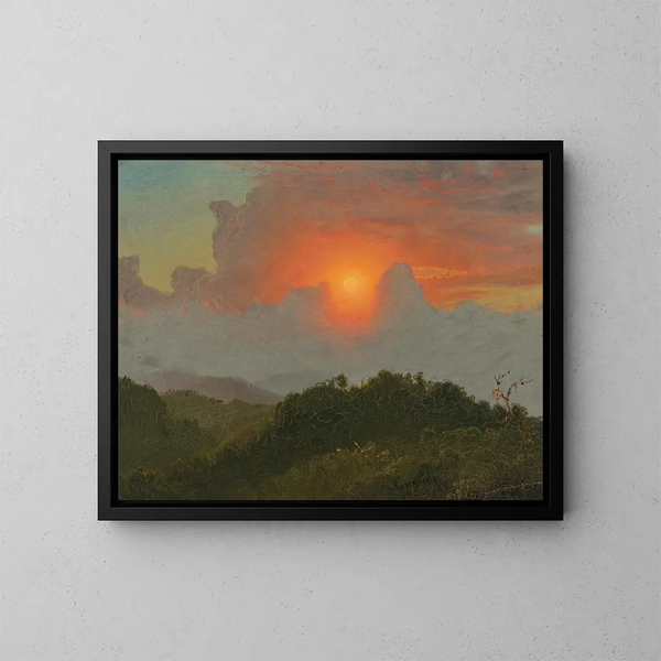 Cieux nuageux - Frederic Edwin Church — inramlat konstverk på väggen