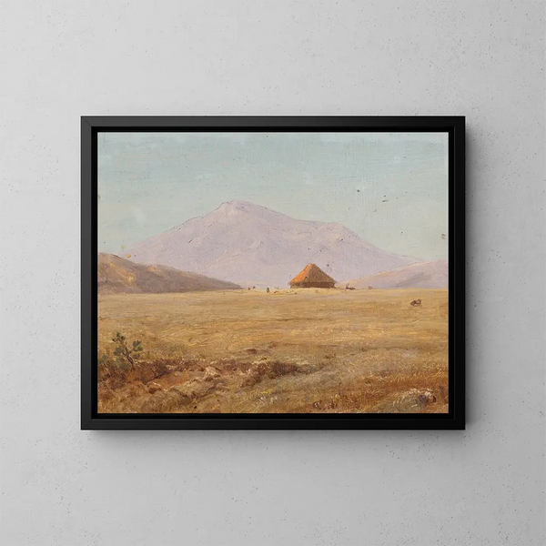 Plateau montagneux de l'Équateur avec une cabane - Frederic Edwin Church — inramlat konstverk på väggen