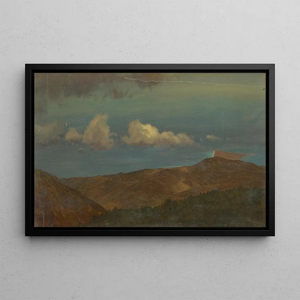 Landskap med böljande kullar - Frederic Edwin Church — inramlat konstverk på väggen
