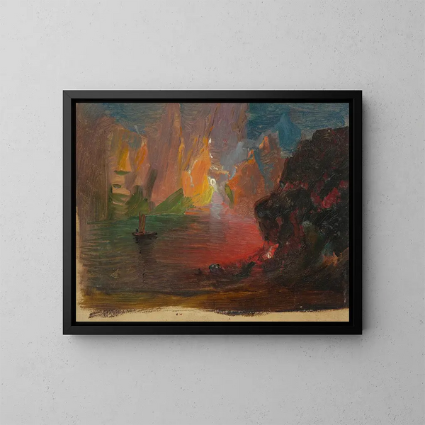 Fantasi av isberg - Frederic Edwin Church — inramlat konstverk på väggen