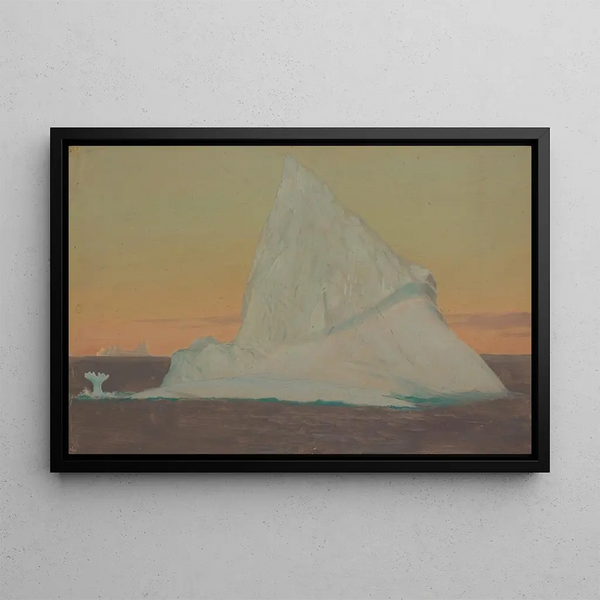 Isberg och isblomma - Frederic Edwin Church — inramlat konstverk på väggen