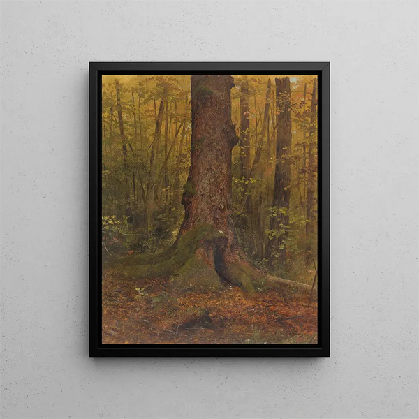 I skogen, troligen i Maine - Frederic Edwin Church — inramlat konstverk på väggen