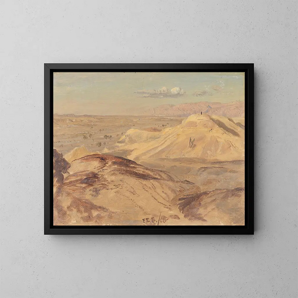 Landskap nära Petra - Frederic Edwin Church — inramlat konstverk på väggen