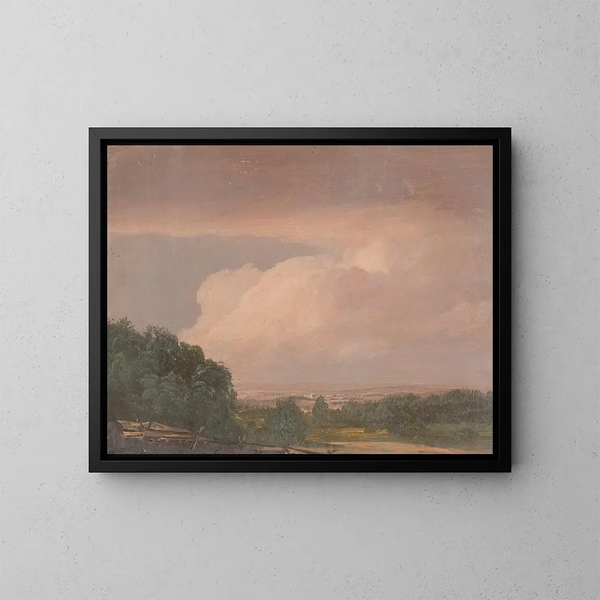Landskap troligen från Hudson-dalens - Frederic Edwin Church — inramlat konstverk på väggen