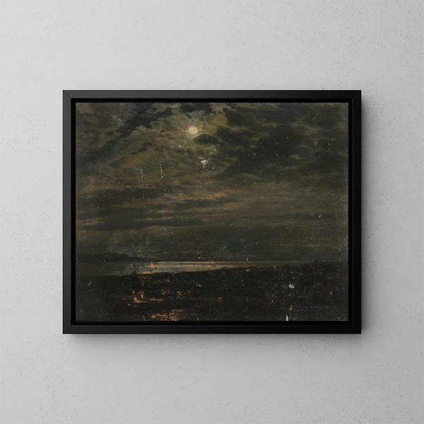 Lune sur la côte du Maine - Frederic Edwin Church — inramlat konstverk på väggen